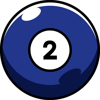 number 2 blue pool ball