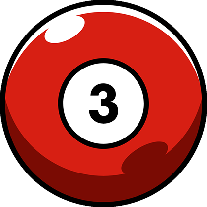 number 3 red pool ball