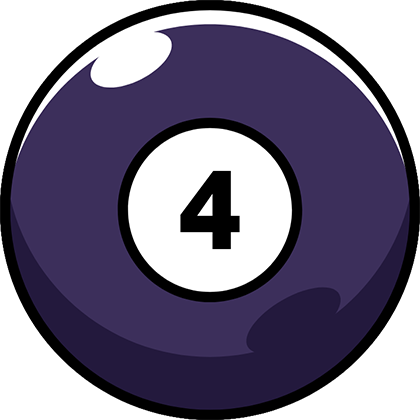 number 4 purple pool ball